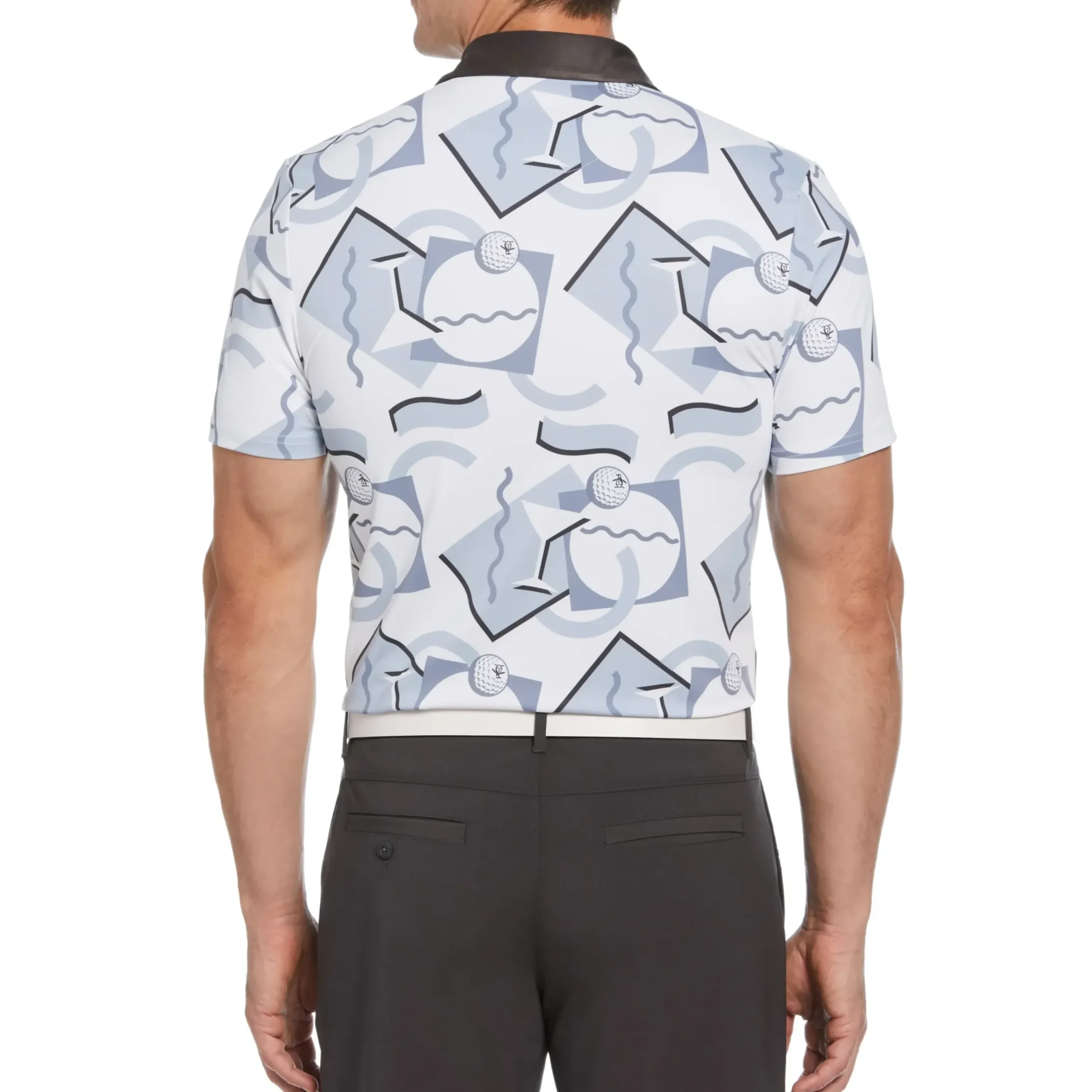Abstract 80's Print Golf Polo