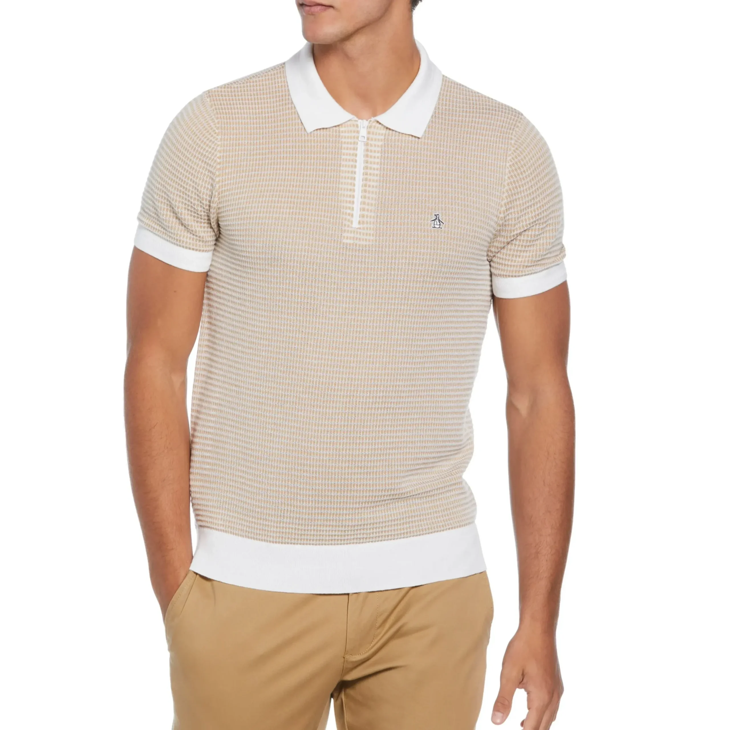 All Over Jacquard 1/4 Zip Sweater Polo