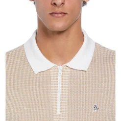 All Over Jacquard 1/4 Zip Sweater Polo
