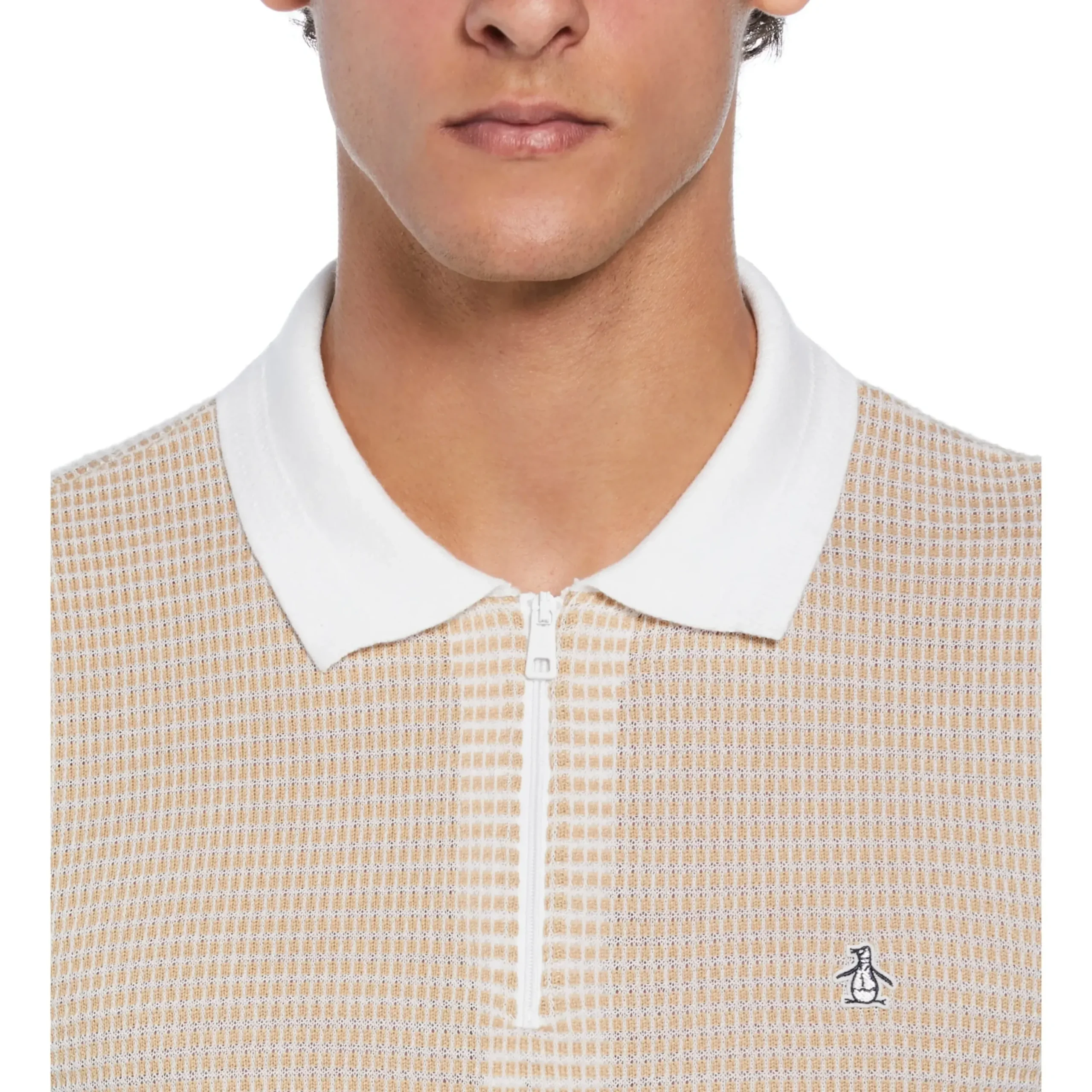 All Over Jacquard 1/4 Zip Sweater Polo