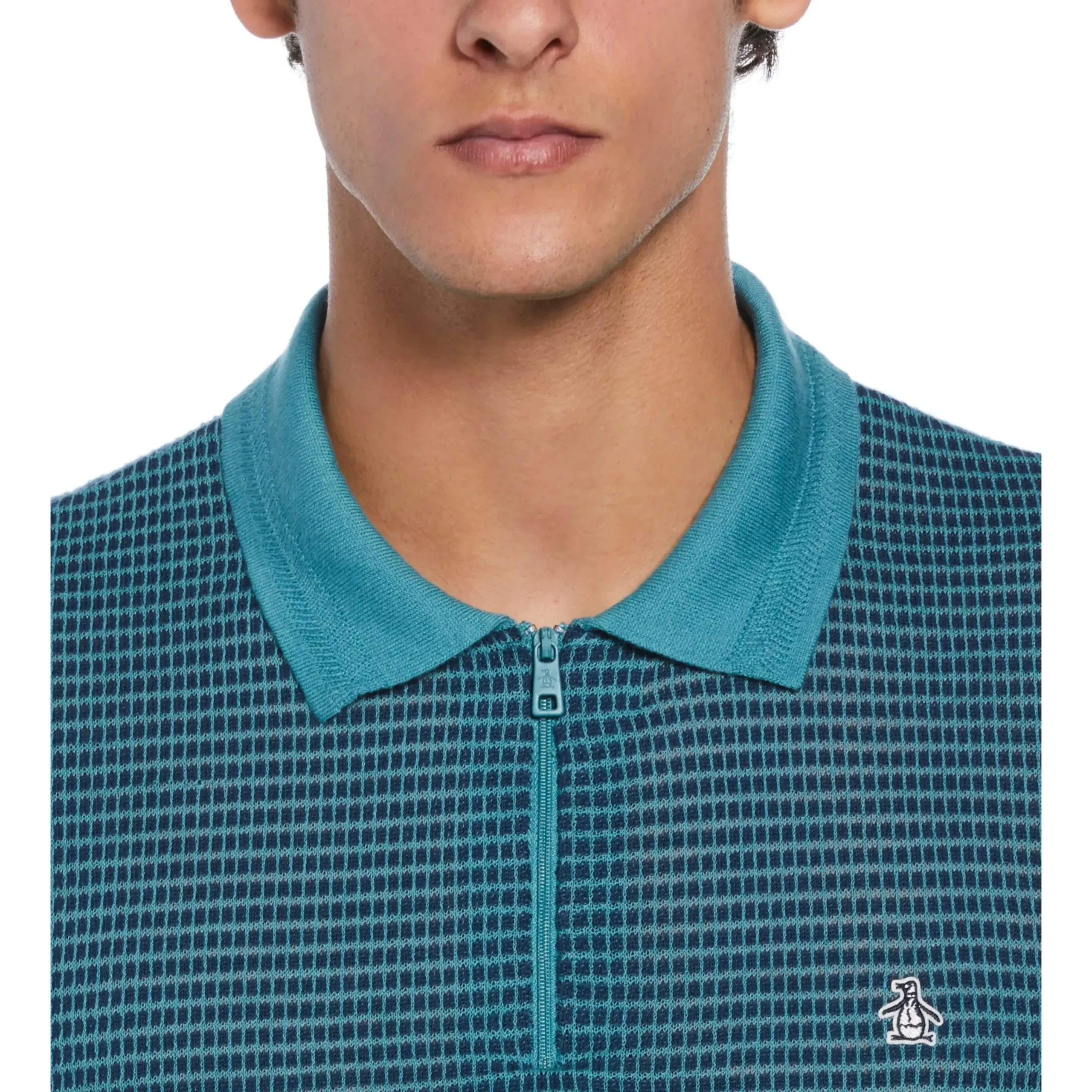 All Over Jacquard 1/4 Zip Sweater Polo