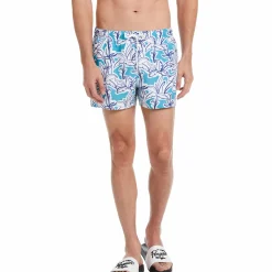 Allover Linear Palm Print Swim Short