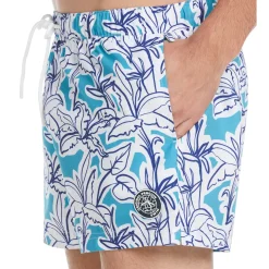 Allover Linear Palm Print Swim Short