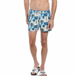 Allover Multi Color Logo Print Swim Short