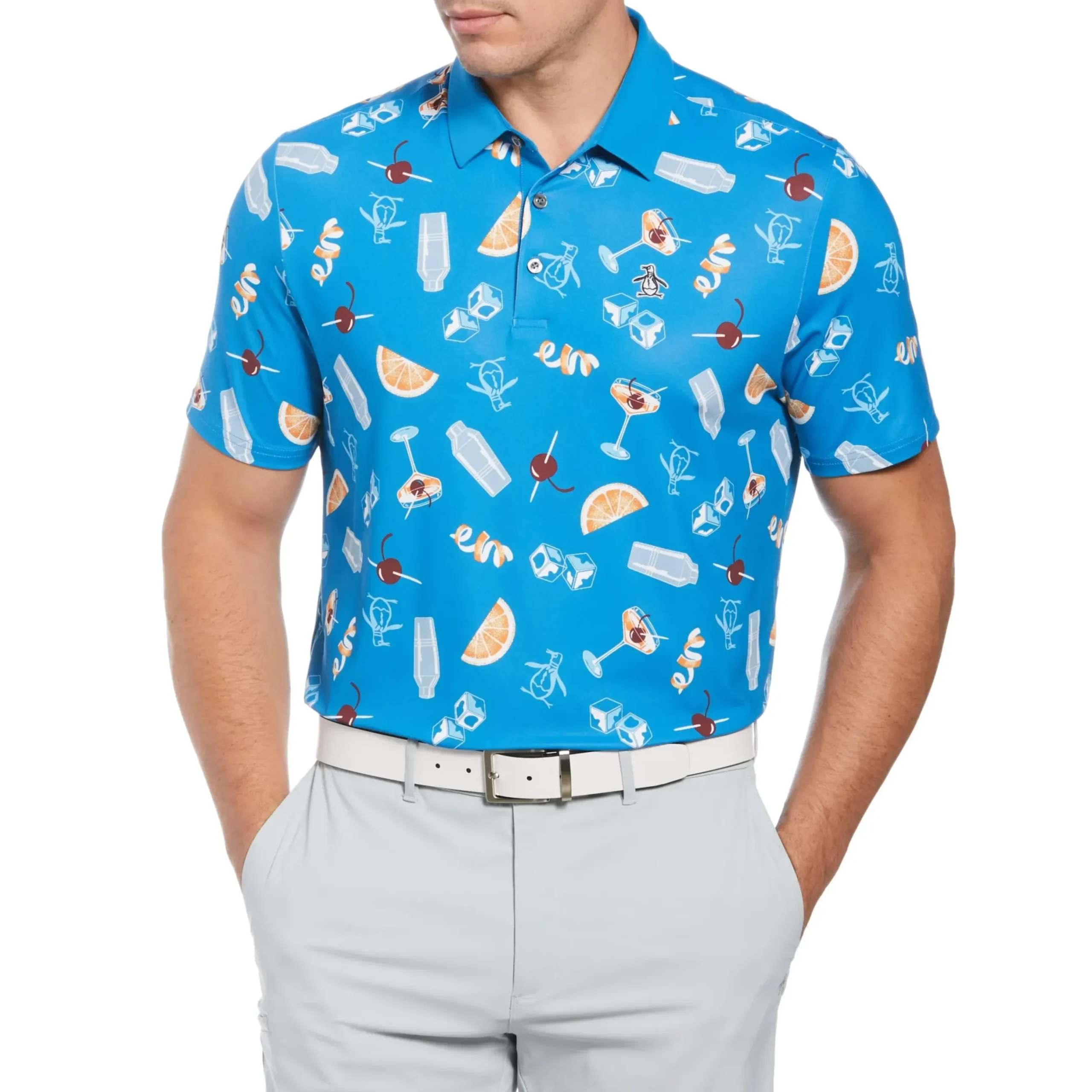 All Over Oversized Cocktail Print Golf Polo