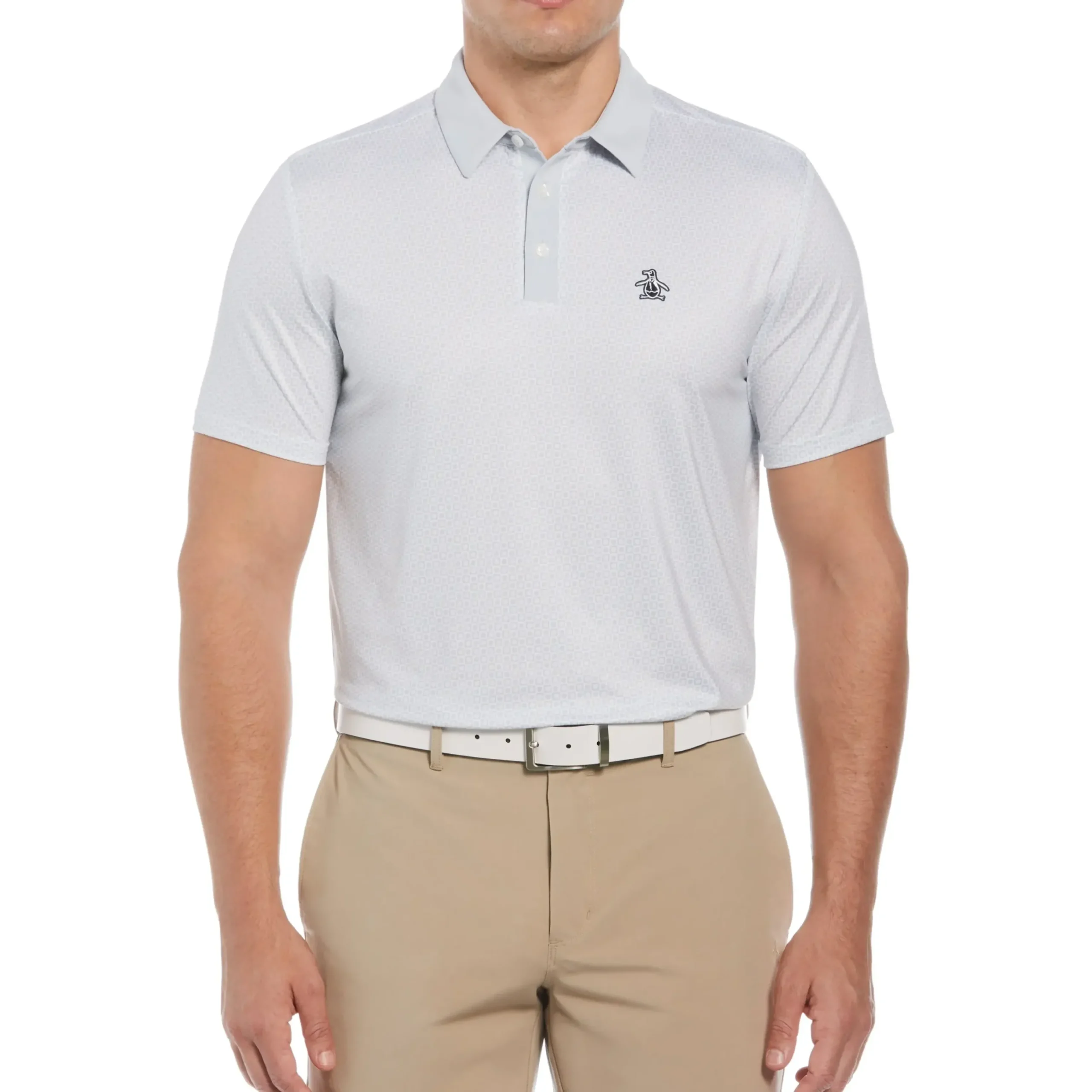 All-Over Retro Micro Floral Print Golf Polo