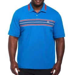 Big and Tall Micro Pique Chest Stripe Polo