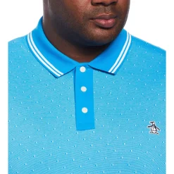 Big & Tall Cotton Jacquard Allover Dobby Print Polo