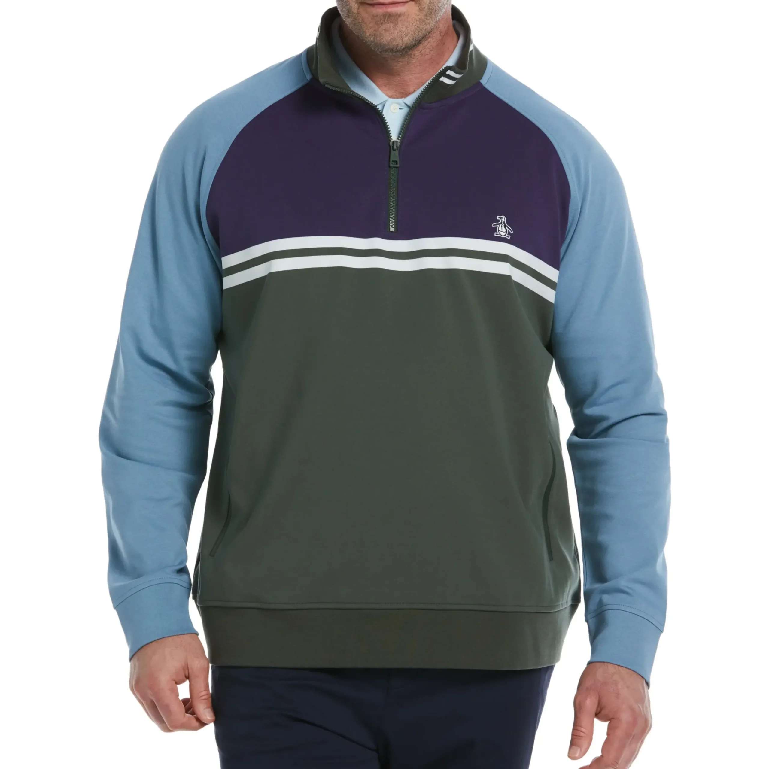 Big & Tall 1/4 Zip Color Block Jacket