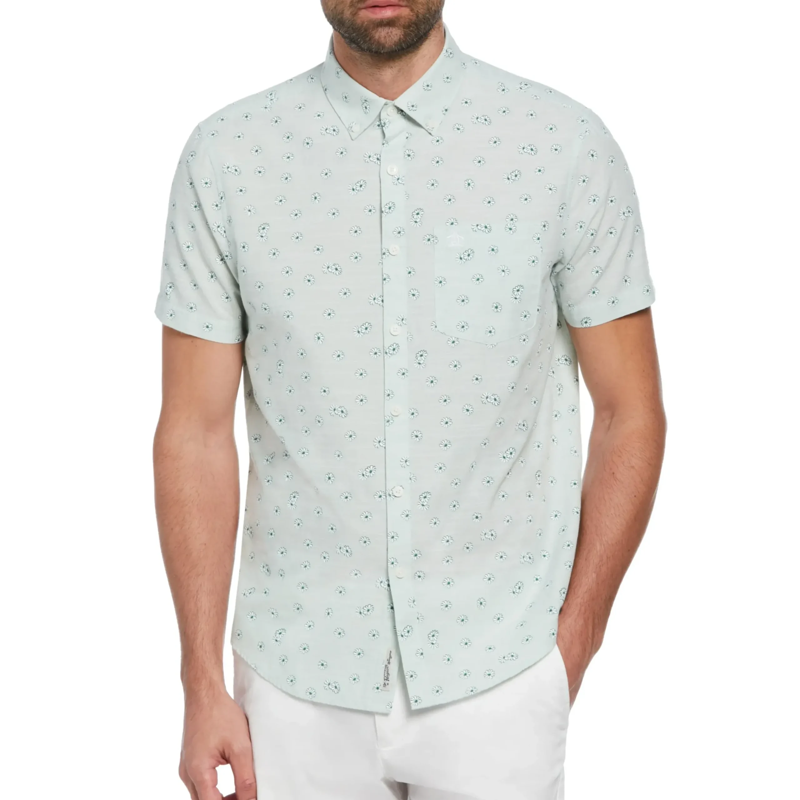 Chambray Ditsy Daisy Print Shirt