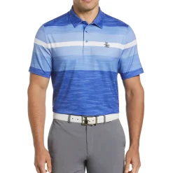 Color Block Engineered Marl Stripe Golf Polo