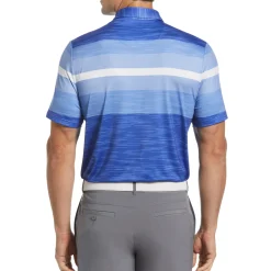 Color Block Engineered Marl Stripe Golf Polo