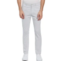 Cotton Blend Slim Fit Plaid Pants