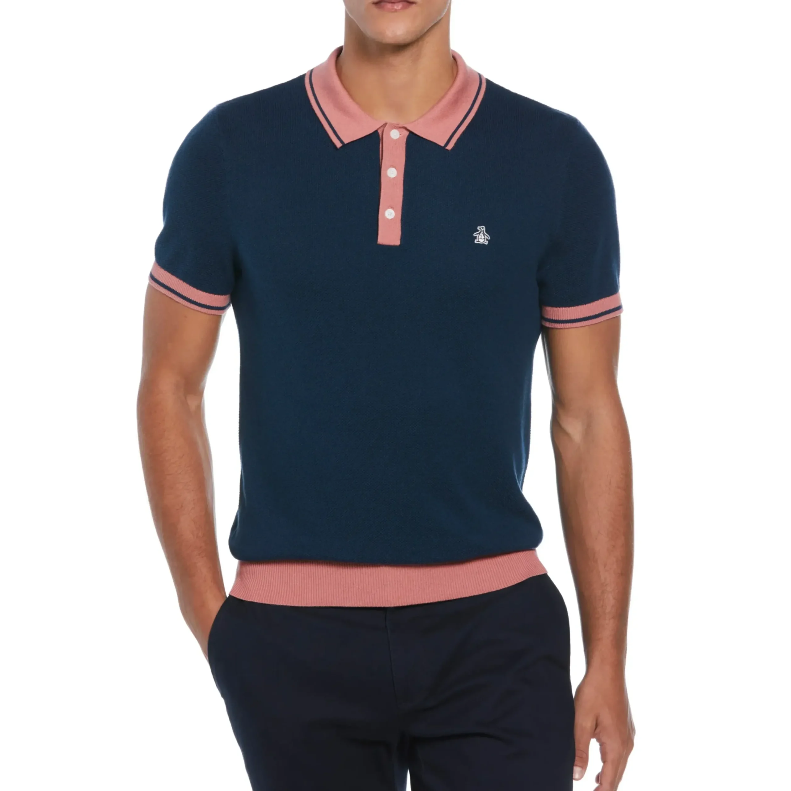 Cotton Honeycomb Sweater Polo