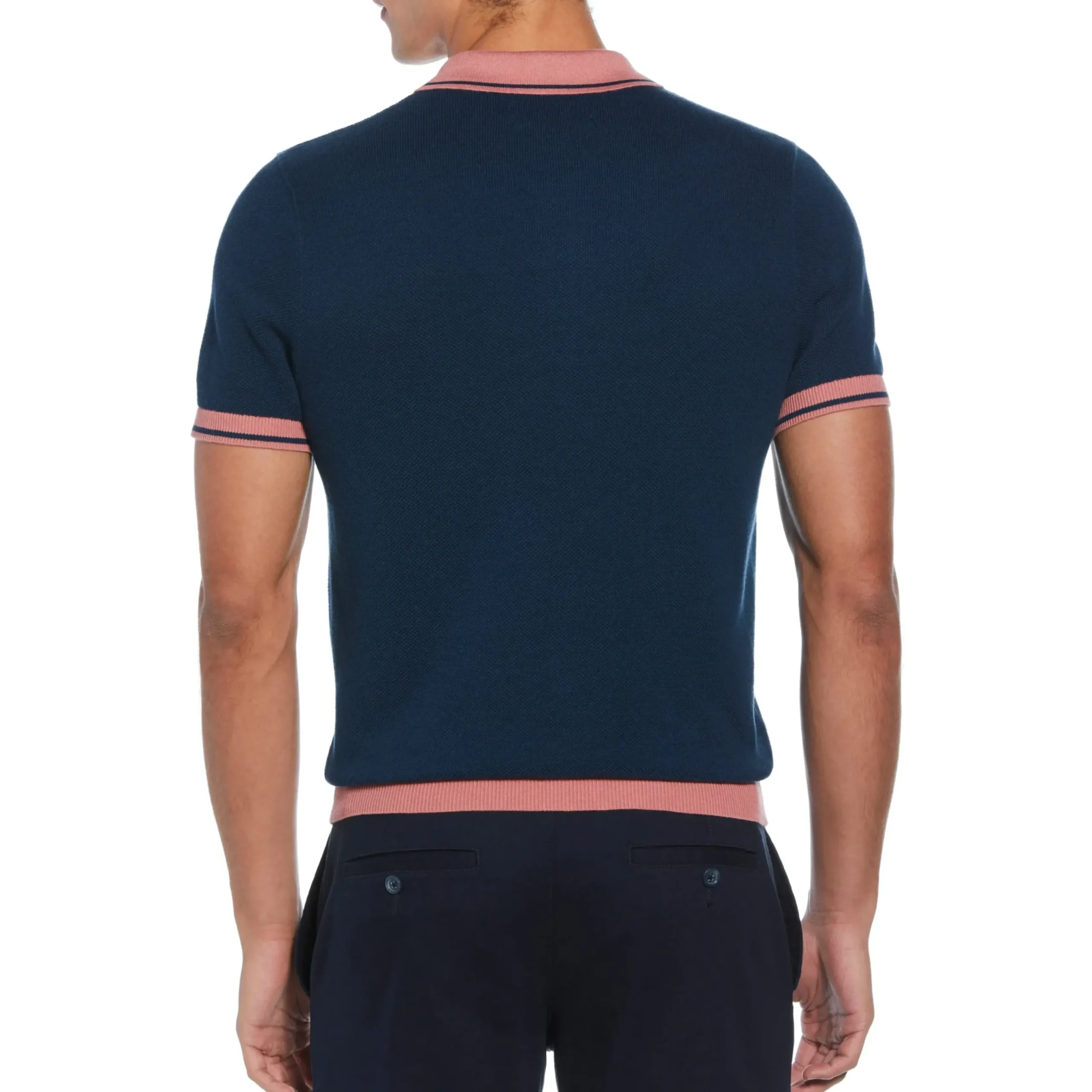 Cotton Honeycomb Sweater Polo
