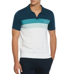 Cotton Jersey Chest Stripe Sweater Polo
