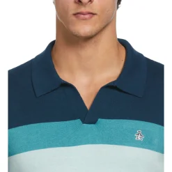 Cotton Jersey Chest Stripe Sweater Polo