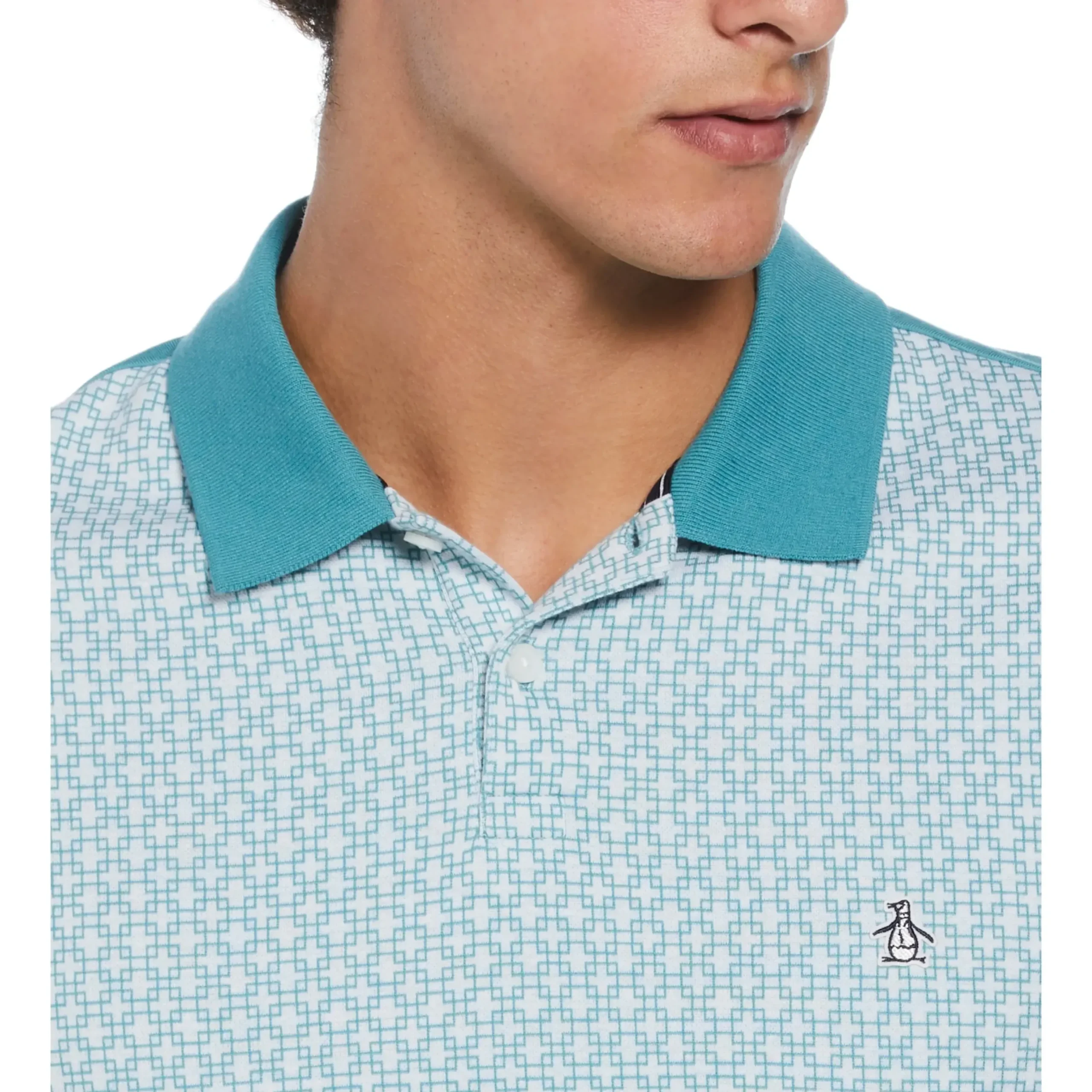 Cotton Jersey Jacquard Front Polo
