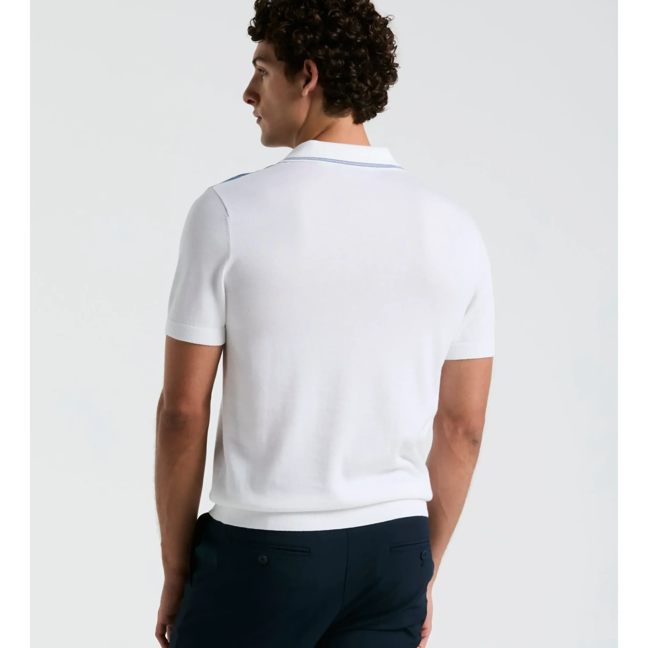 Cotton Jersey Stripe Sweater Polo