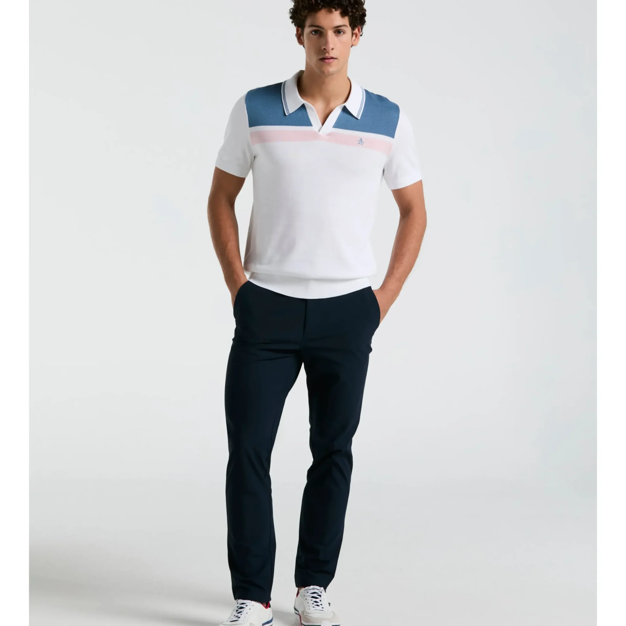 Cotton Jersey Stripe Sweater Polo