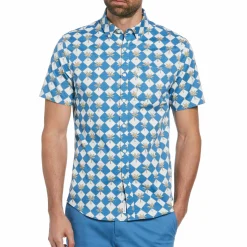 Cotton Twill Palm Tree Tile Shirt