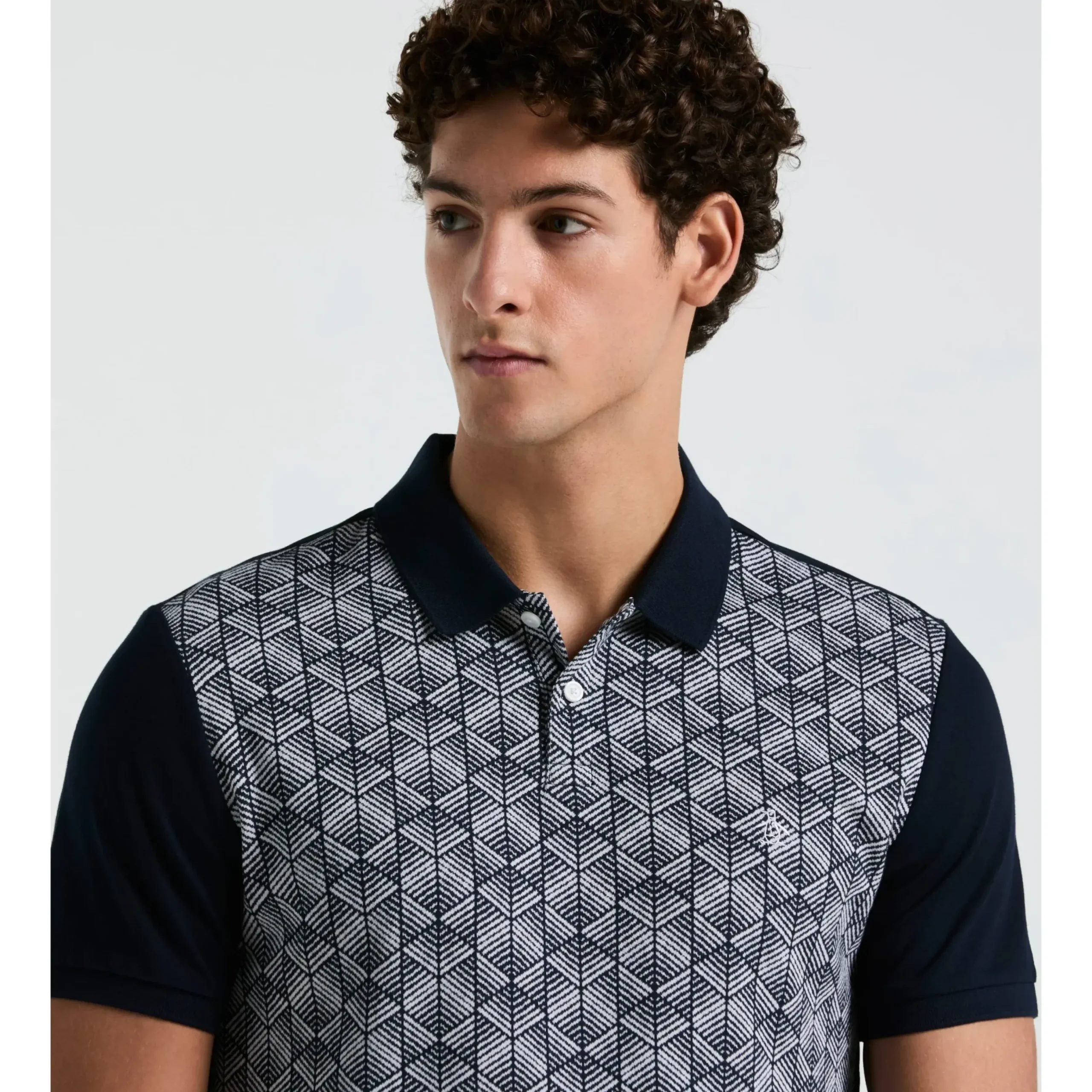 Diamond Jacquard Front Polo
