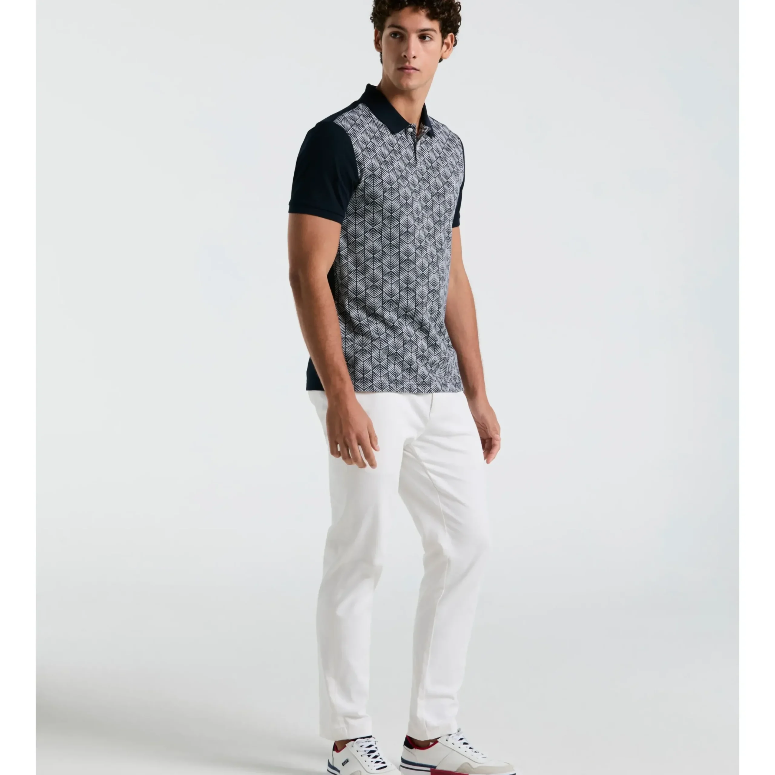 Diamond Jacquard Front Polo