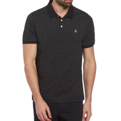 Ditsy Diamond Print Polo
