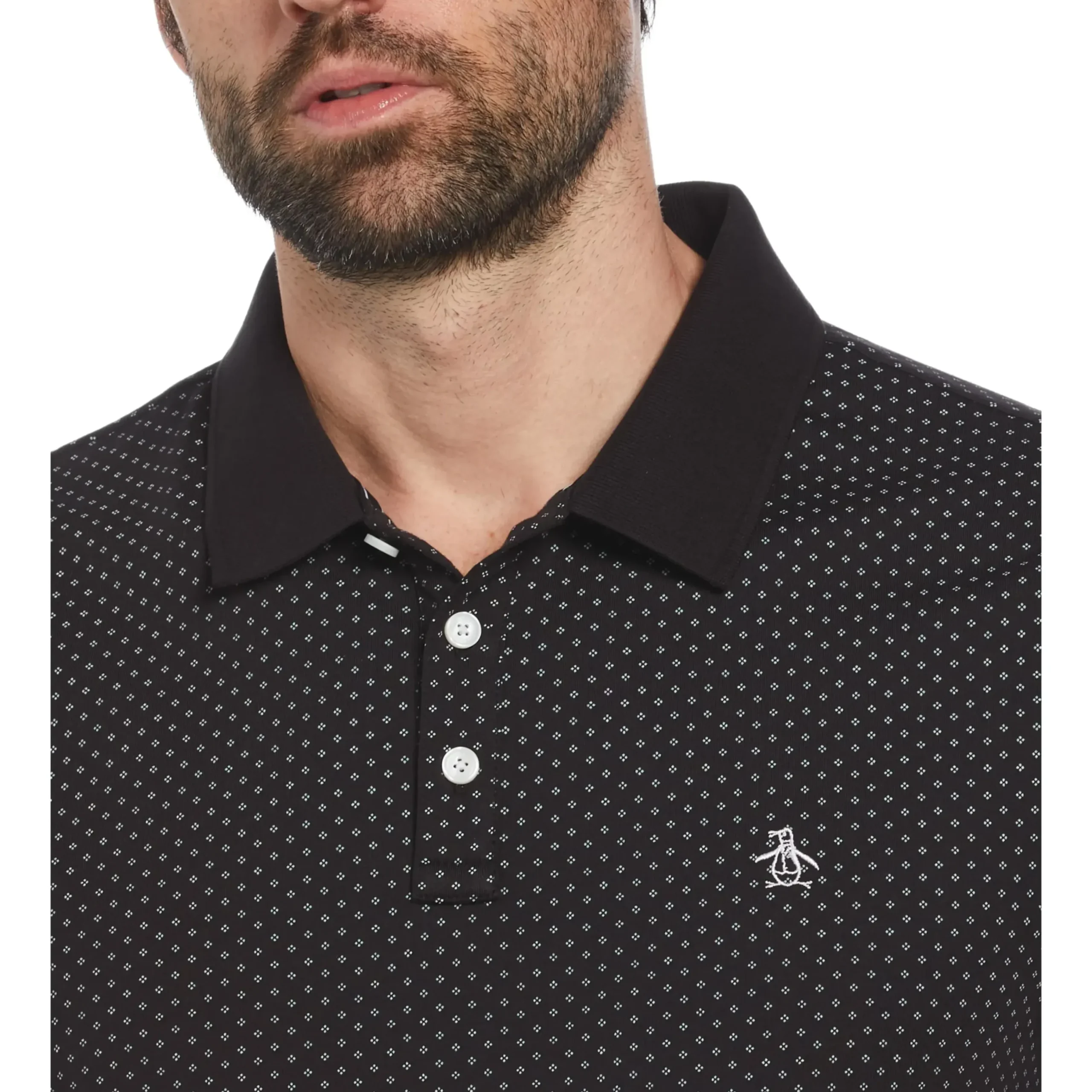 Ditsy Diamond Print Polo