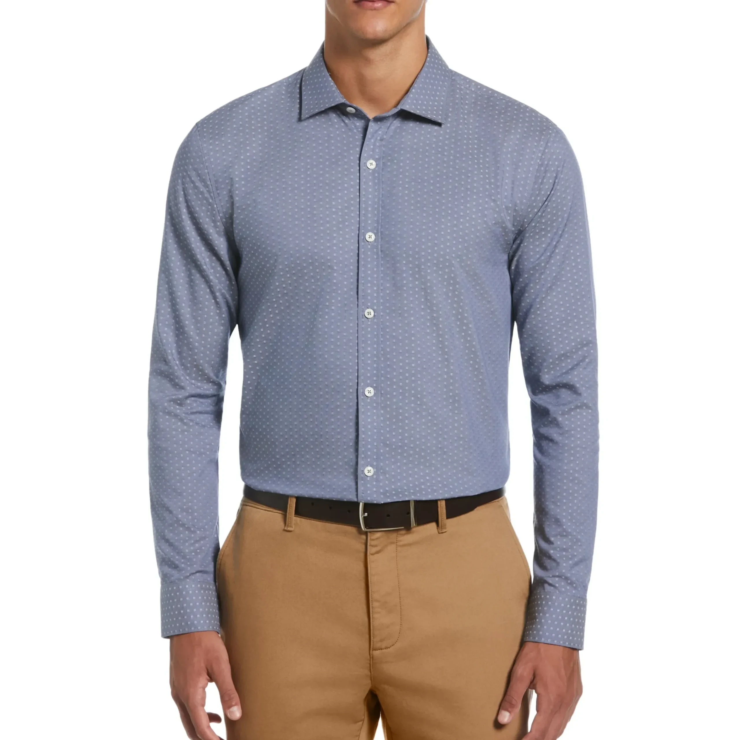 Dobby Chambray Print Dress Shirt