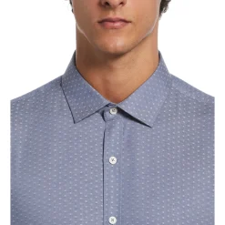 Dobby Chambray Print Dress Shirt