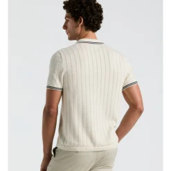 Drop Needle Button Front Sweater Polo