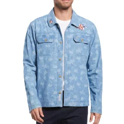 Embroidered Floral Print Denim Jacket
