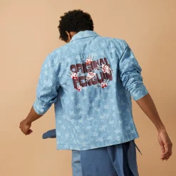 Embroidered Floral Print Denim Jacket
