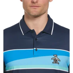Engineered 80's Color Block Print Golf Polo