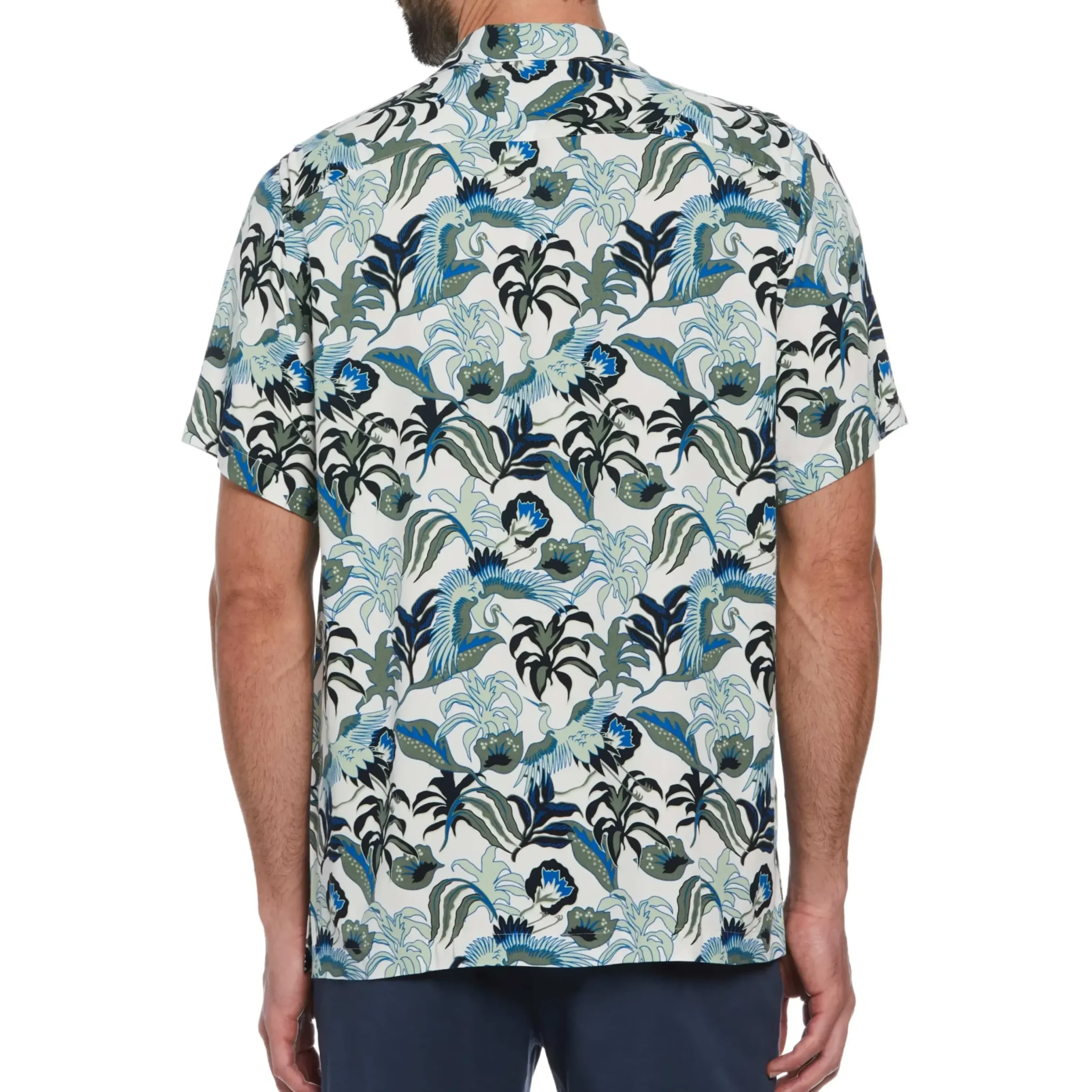 Floral Crane Print Shirt