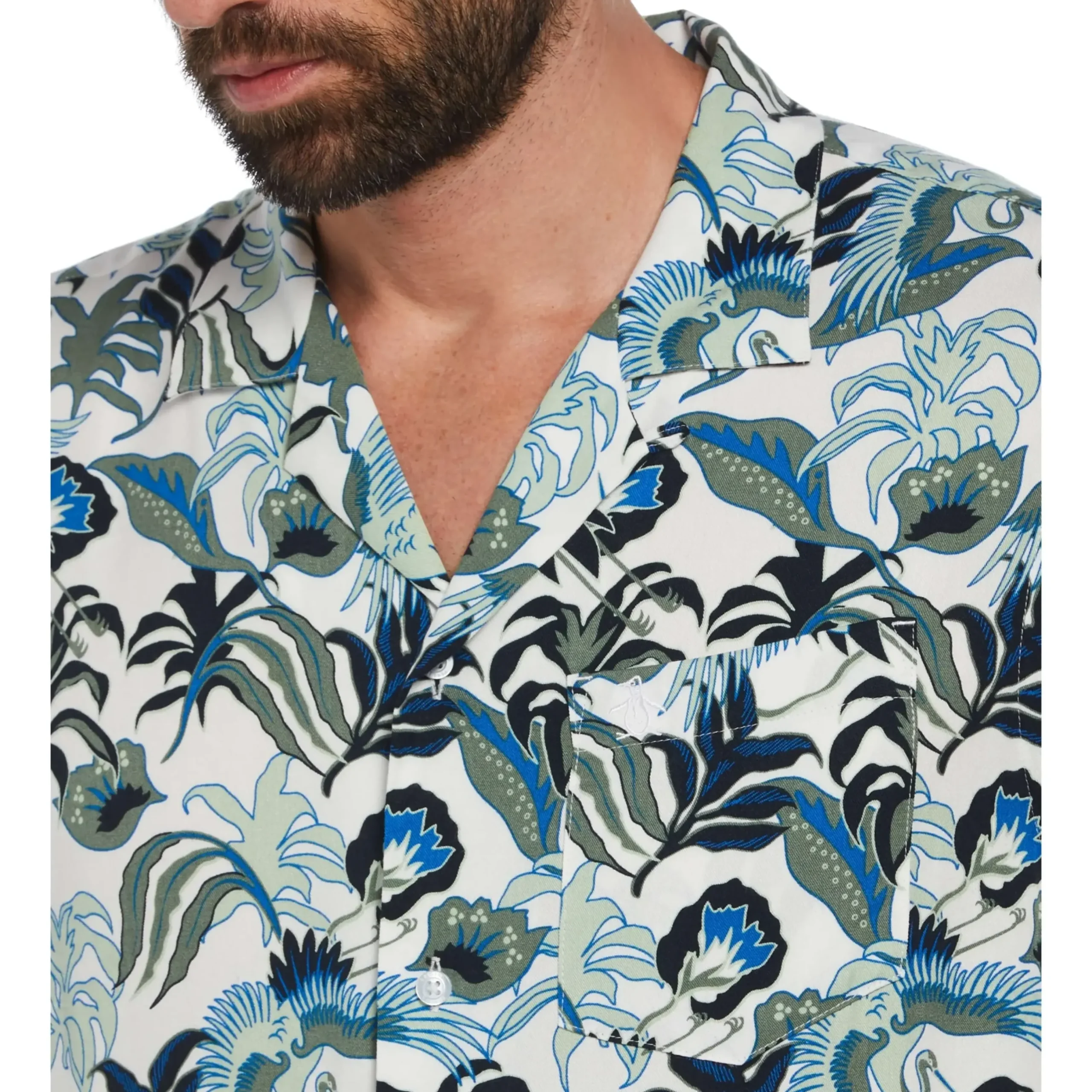 Floral Crane Print Shirt