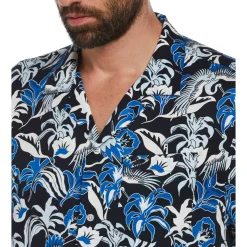 Floral Crane Print Shirt