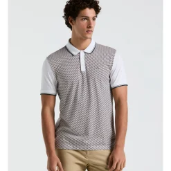 Geo Print Front Tipped Polo