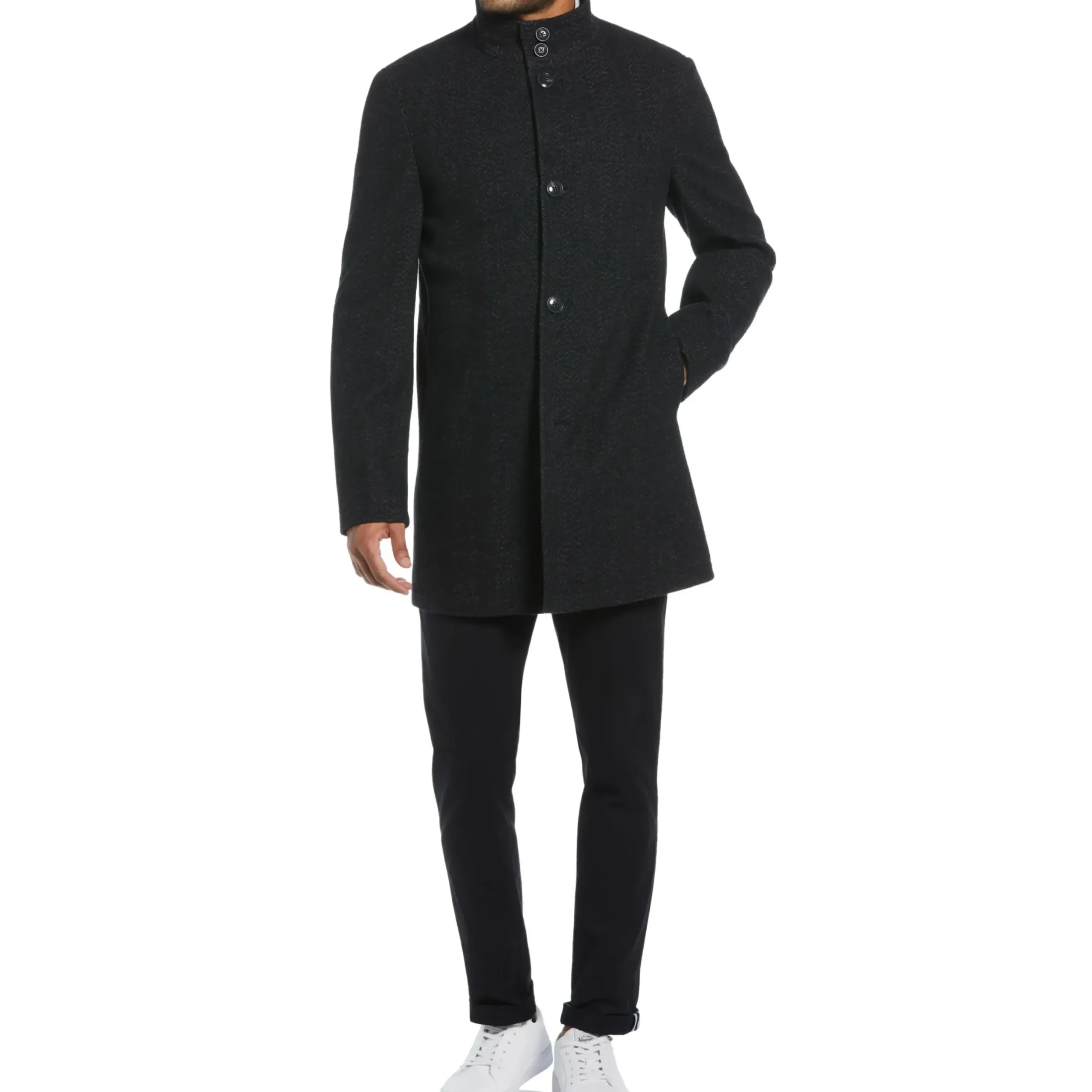 Gunmetal Palmas Herringbone Coat