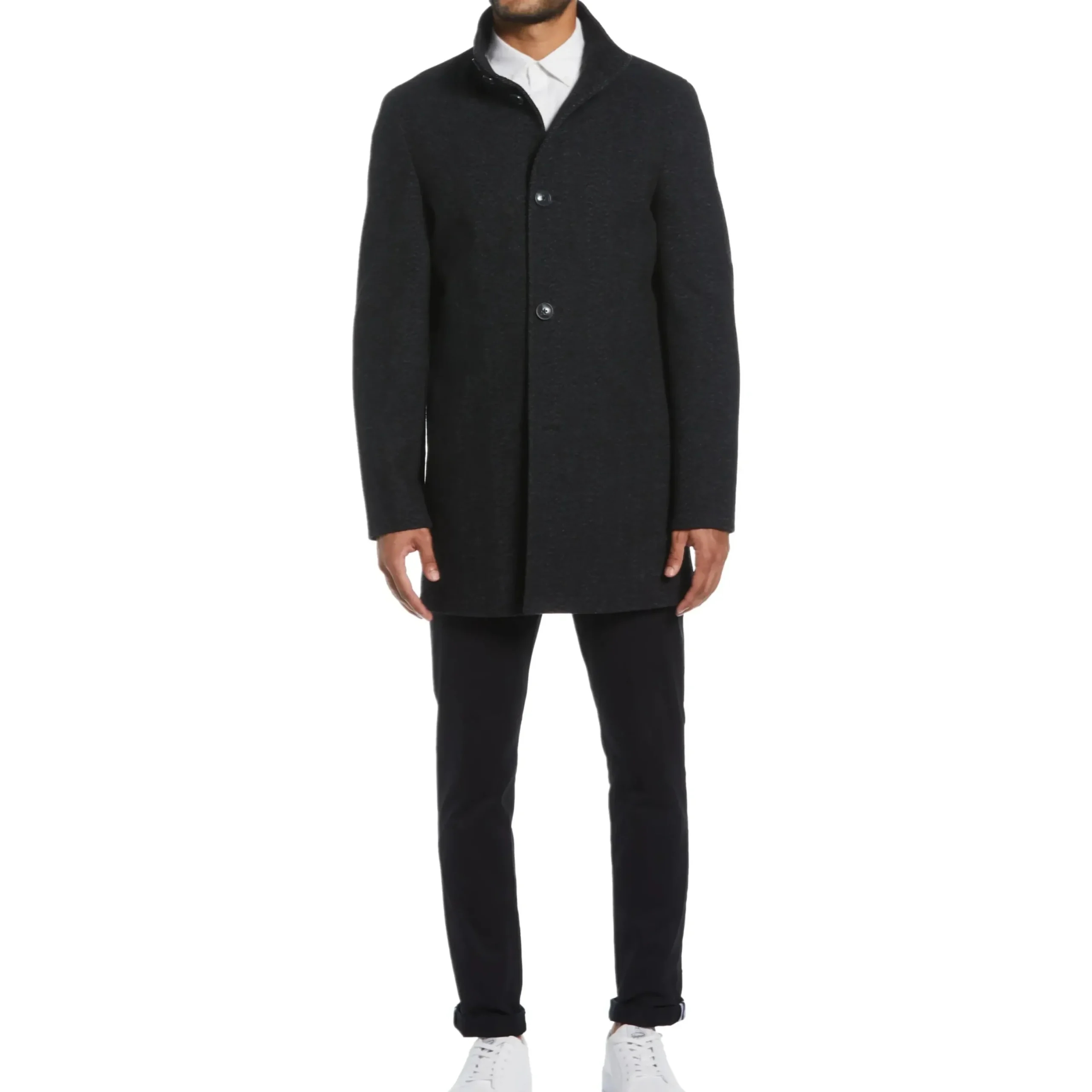 Gunmetal Palmas Herringbone Coat