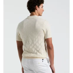 Jacquard Johnny Collar Sweater Polo