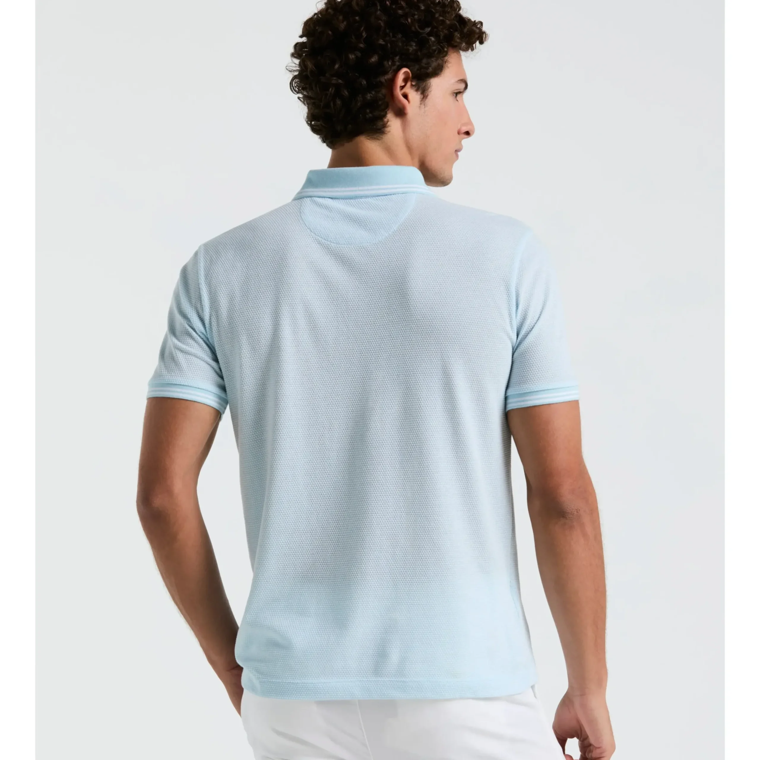Jacquard Tipped 1/4 Zip Polo