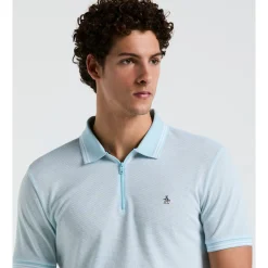 Jacquard Tipped 1/4 Zip Polo
