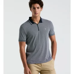 Jacquard Tipped 1/4 Zip Polo