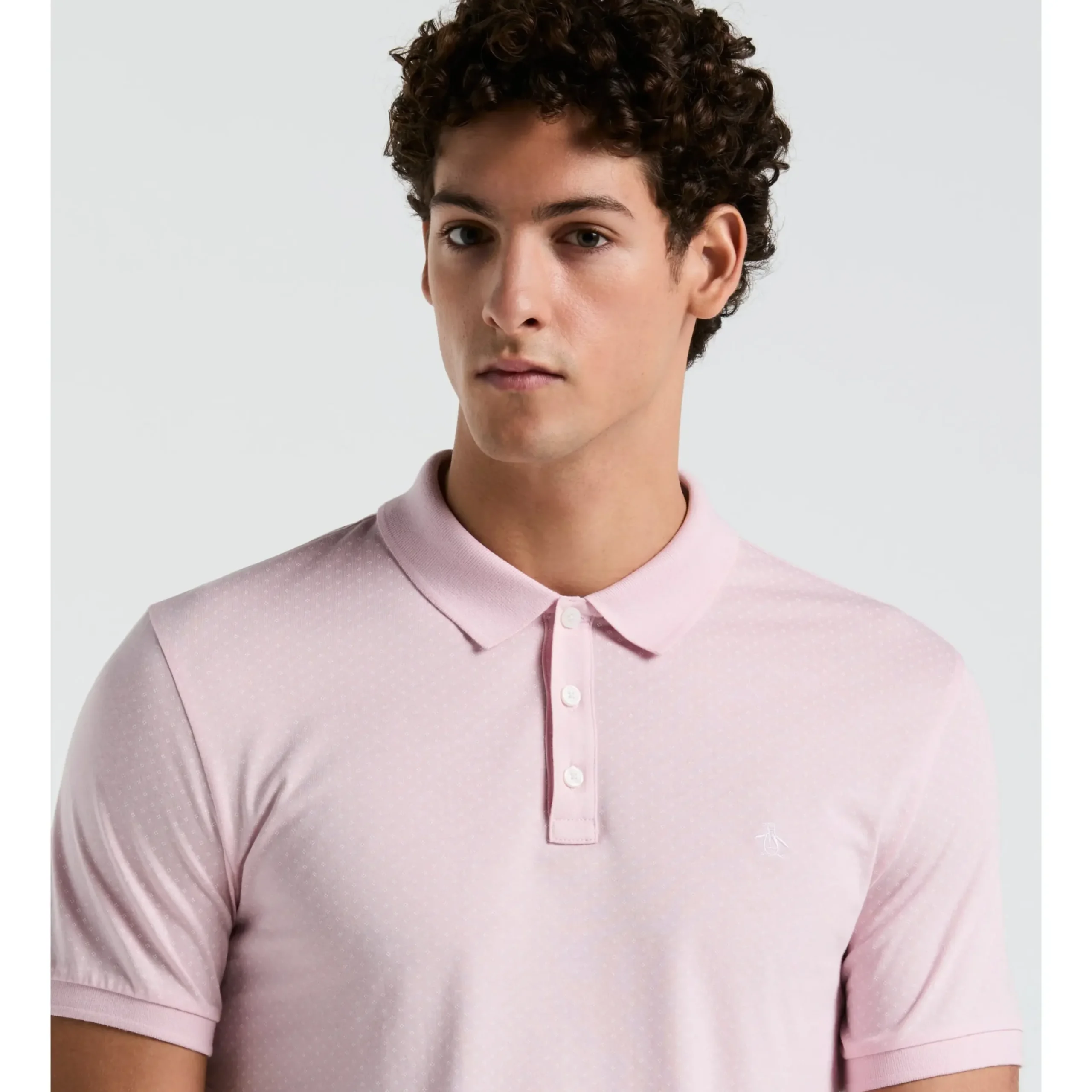 Jersey All-Over Diamond Ditsy Print Polo
