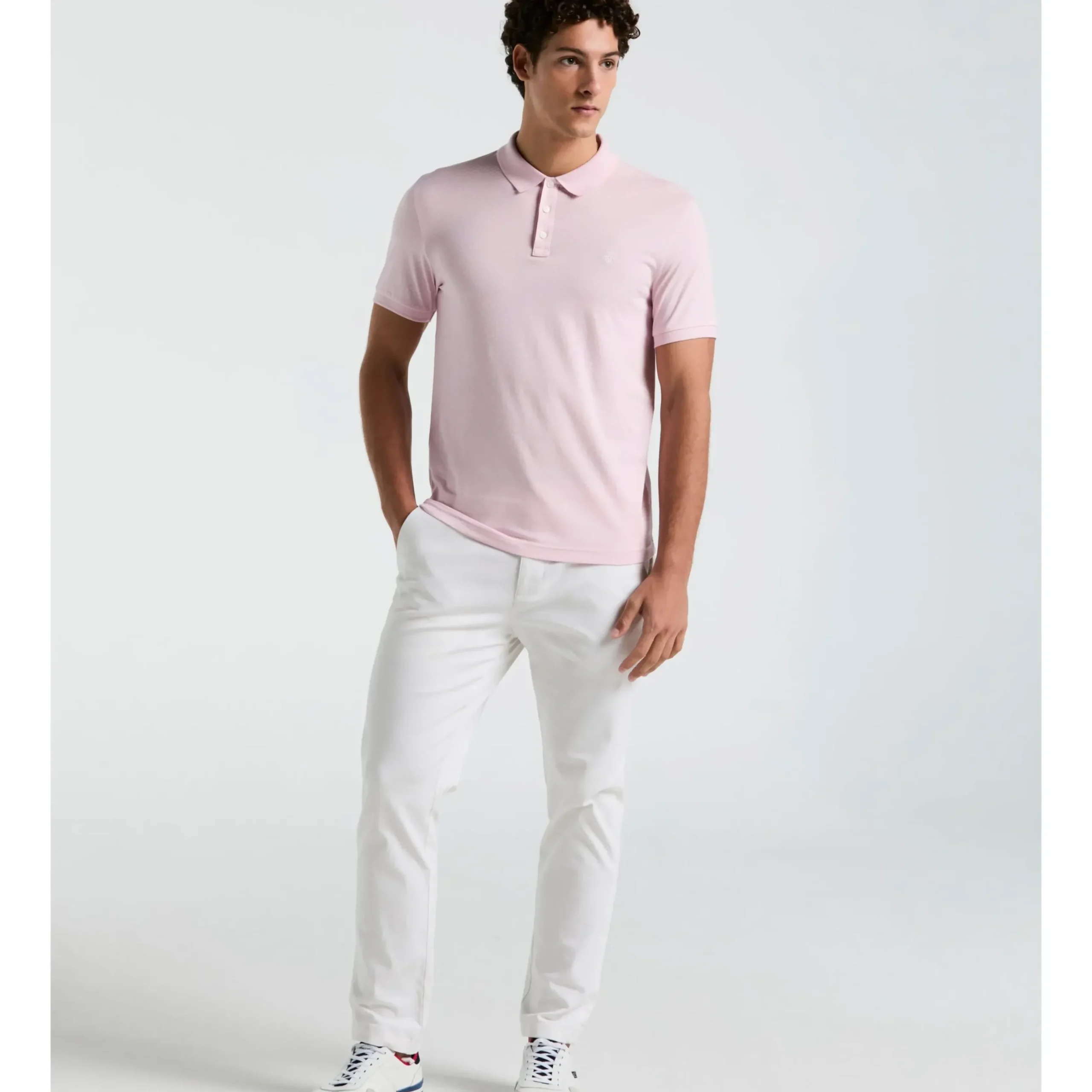 Jersey All-Over Diamond Ditsy Print Polo