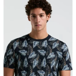 Jersey All-Over Leaves Print Tee