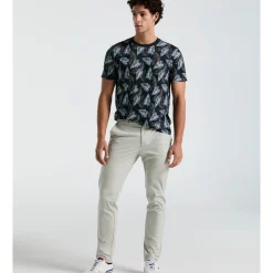 Jersey All-Over Leaves Print Tee