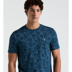 Jersey All-Over Palm Leaf Print Tee